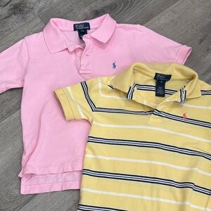 Two Ralph Lauren Boys  Pink and Yellow Polo Shirts- size 4/4T